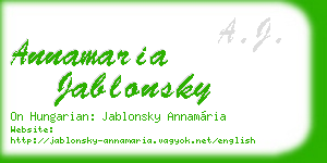 annamaria jablonsky business card